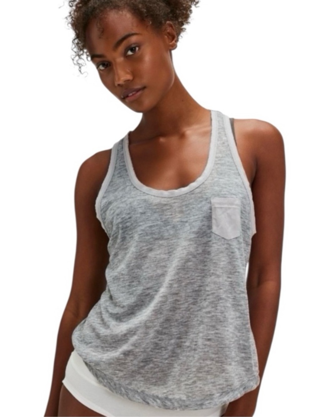 Free People intimately Seize the Day Pocket Tank Top in Heather Gray